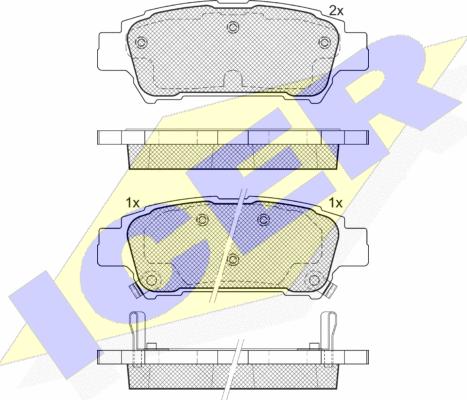 Icer 181608 - Тормозные колодки, дисковые, комплект autosila-amz.com