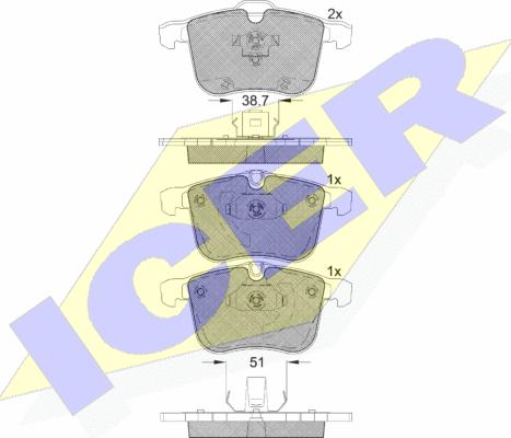 Icer 181681 - Тормозные колодки, дисковые, комплект autosila-amz.com