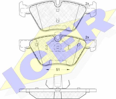 Icer 181683 - Тормозные колодки, дисковые, комплект autosila-amz.com