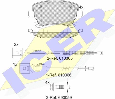 Icer 181674-208 - Тормозные колодки, дисковые, комплект autosila-amz.com