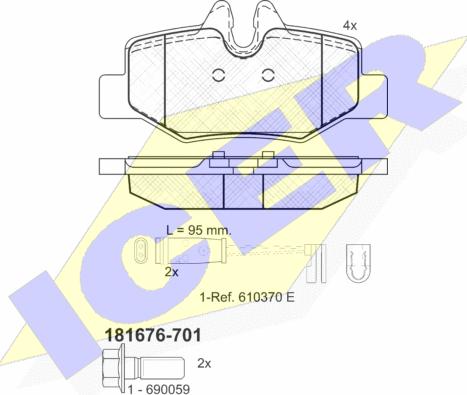 Icer 181676-701 - Тормозные колодки, дисковые, комплект autosila-amz.com