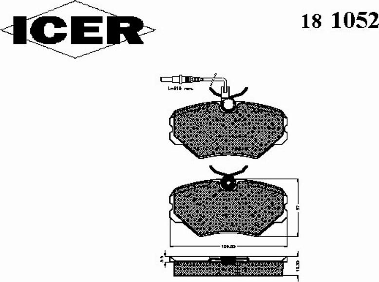 Icer 181052 - Тормозные колодки, дисковые, комплект autosila-amz.com