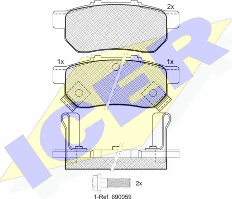 Icer 181024 - Тормозные колодки, дисковые, комплект autosila-amz.com