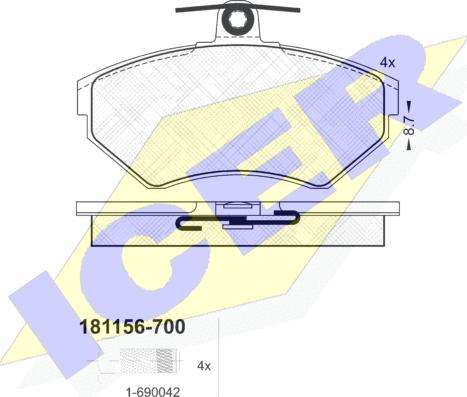 Icer 181156-700 - Тормозные колодки, дисковые, комплект autosila-amz.com