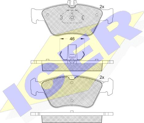 Icer 181115-396 - Тормозные колодки, дисковые, комплект autosila-amz.com