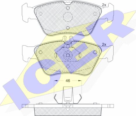 Icer 181115 - Тормозные колодки, дисковые, комплект autosila-amz.com