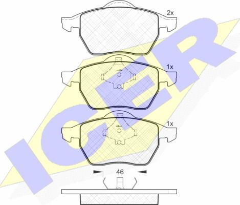 Icer 181138 - Тормозные колодки, дисковые, комплект autosila-amz.com