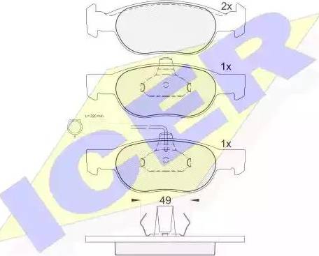 Icer 181123 - Тормозные колодки, дисковые, комплект autosila-amz.com