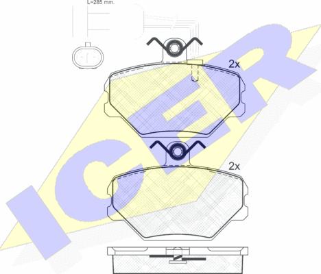 Icer 181127 - Тормозные колодки, дисковые, комплект autosila-amz.com