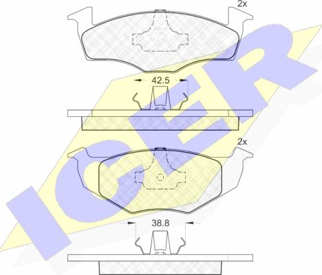 Icer 181178 - Тормозные колодки, дисковые, комплект autosila-amz.com