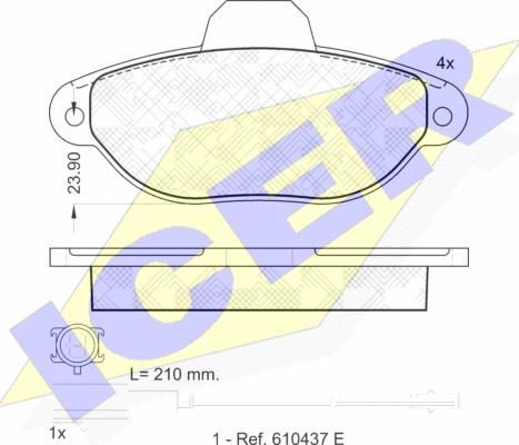 Icer 181844 - Тормозные колодки, дисковые, комплект autosila-amz.com