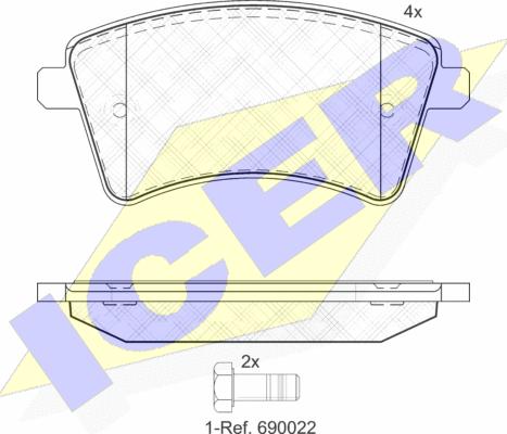 Icer 181854-200 - Тормозные колодки, дисковые, комплект autosila-amz.com