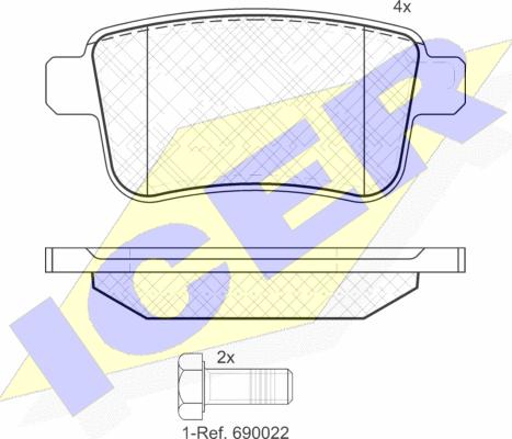 Icer 181855 - Тормозные колодки, дисковые, комплект autosila-amz.com