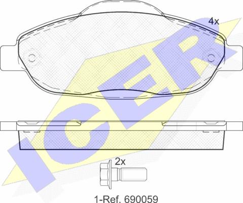 Icer 181851 - Тормозные колодки, дисковые, комплект autosila-amz.com