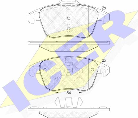 Icer 181866-200 - Тормозные колодки, дисковые, комплект autosila-amz.com