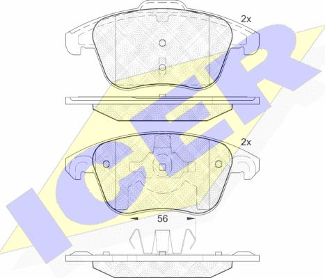 Icer 181866 - Тормозные колодки, дисковые, комплект autosila-amz.com