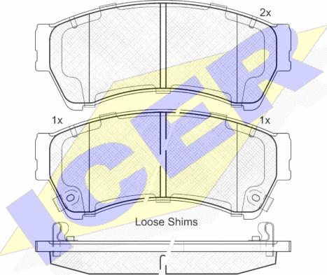 Icer 181868 - Тормозные колодки, дисковые, комплект autosila-amz.com