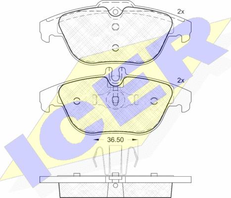 Icer 181863 - Тормозные колодки, дисковые, комплект autosila-amz.com