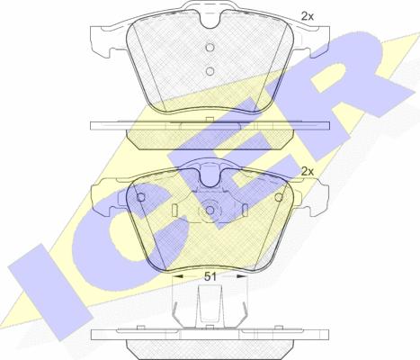 Icer 181805 - Тормозные колодки, дисковые, комплект autosila-amz.com