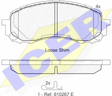 Icer 181800 - Тормозные колодки, дисковые, комплект autosila-amz.com