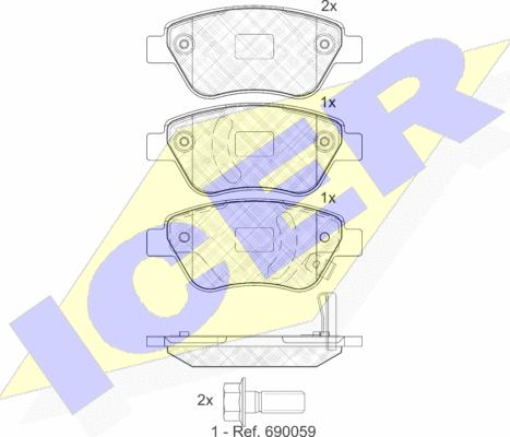 Icer 181810 - Тормозные колодки, дисковые, комплект autosila-amz.com