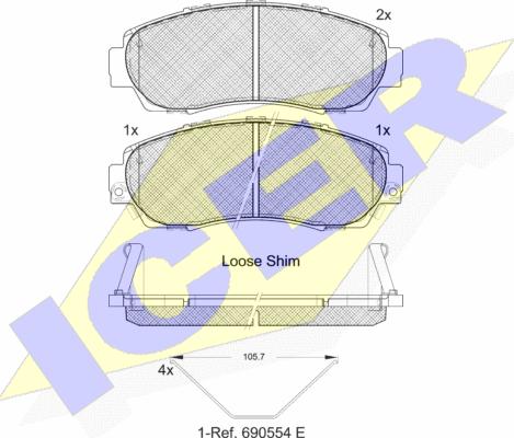 Icer 181811-200 - Тормозные колодки, дисковые, комплект autosila-amz.com