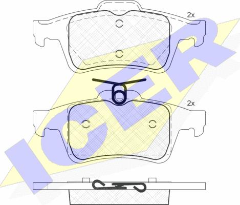 Icer 181825 - Тормозные колодки, дисковые, комплект autosila-amz.com