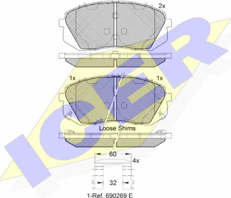 Icer 181826-201 - Тормозные колодки, дисковые, комплект autosila-amz.com