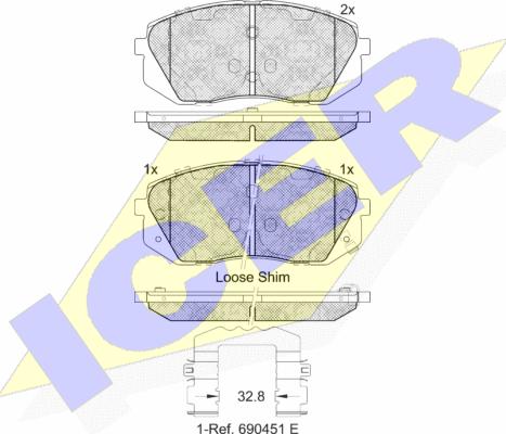 Icer 181826-202 - Тормозные колодки, дисковые, комплект autosila-amz.com