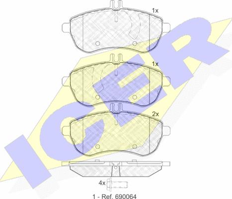 Icer 181821 - Тормозные колодки, дисковые, комплект autosila-amz.com