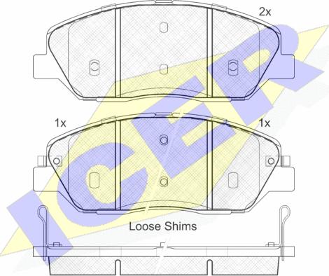 Icer 181828 - Тормозные колодки, дисковые, комплект autosila-amz.com