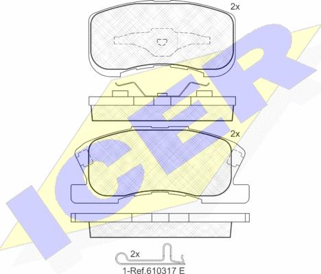 Icer 181342 - Тормозные колодки, дисковые, комплект autosila-amz.com