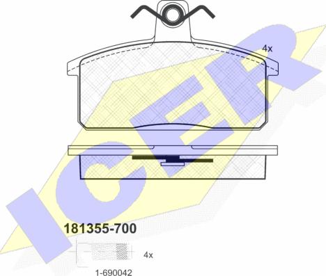 Icer 181355-700 - Тормозные колодки, дисковые, комплект autosila-amz.com