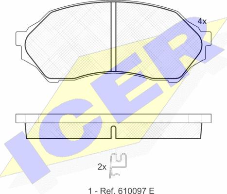 Icer 181309 - Тормозные колодки, дисковые, комплект autosila-amz.com