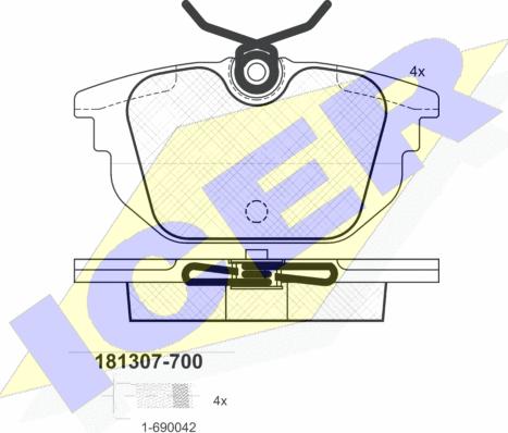 Icer 181307-700 - Тормозные колодки, дисковые, комплект autosila-amz.com