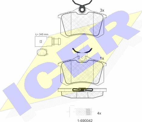 Icer 181387-203 - Тормозные колодки, дисковые, комплект autosila-amz.com