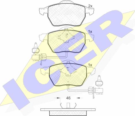 Icer 181331 - Комплект тормозных колодок, дисковый тормоз autosila-amz.com