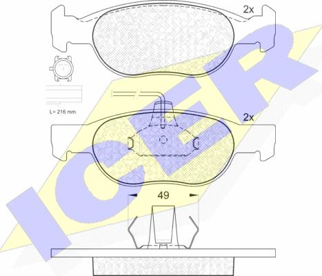 Icer 181376 - Тормозные колодки, дисковые, комплект autosila-amz.com