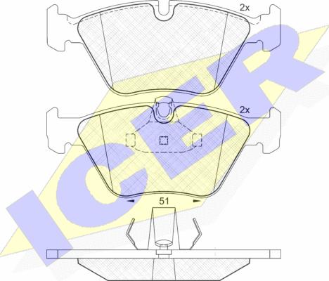 Icer 181296 - 181296 колодки дисковые передние !\ BMW E39 2.0i-2.8i/2.5TDi 96>/3.5i/3.0D 98-00 autosila-amz.com