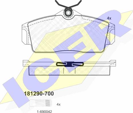 Icer 181290-700 - Тормозные колодки, дисковые, комплект autosila-amz.com