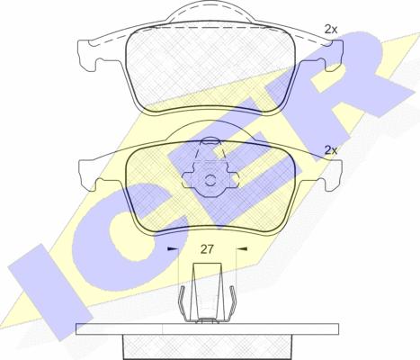 Icer 181298 - Тормозные колодки, дисковые, комплект autosila-amz.com