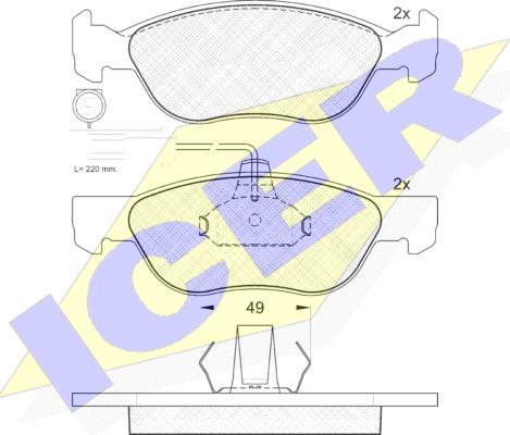 Icer 181243 - Тормозные колодки, дисковые, комплект autosila-amz.com