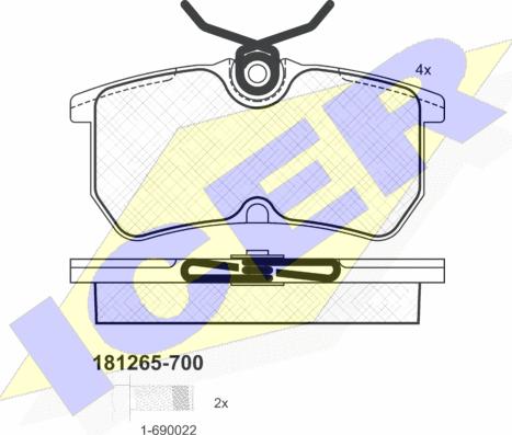 Icer 181265-700 - Тормозные колодки, дисковые, комплект autosila-amz.com