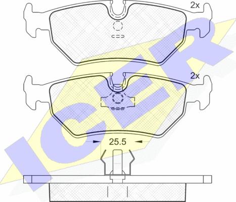 Icer 181214 - Тормозные колодки, дисковые, комплект autosila-amz.com