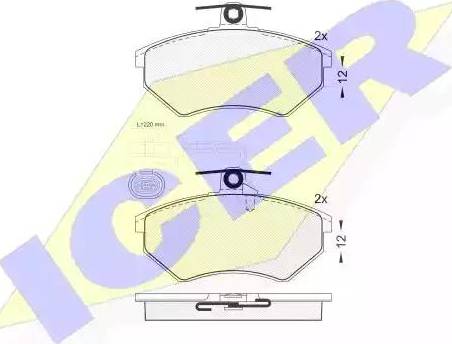 Icer 181216 - Тормозные колодки, дисковые, комплект autosila-amz.com