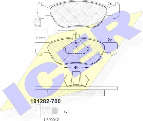 Icer 181282-700 - Тормозные колодки, дисковые, комплект autosila-amz.com