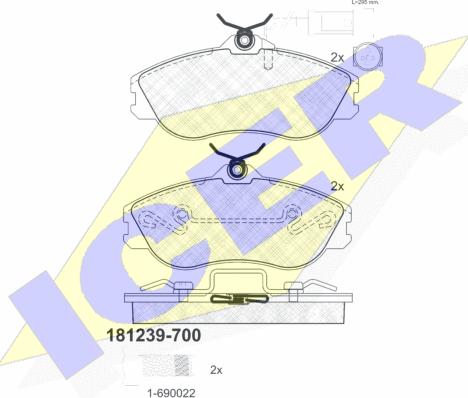 Icer 181239-700 - Тормозные колодки, дисковые, комплект autosila-amz.com