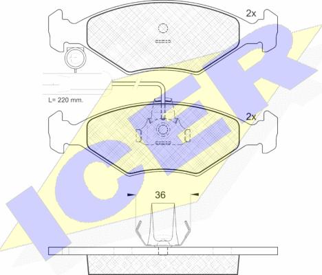 Icer 181226 - Тормозные колодки, дисковые, комплект autosila-amz.com