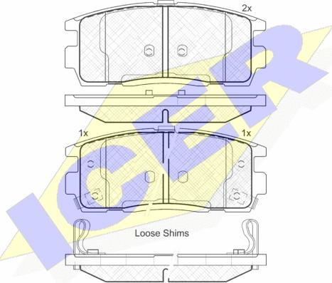 Icer 181799 - Тормозные колодки, дисковые, комплект autosila-amz.com