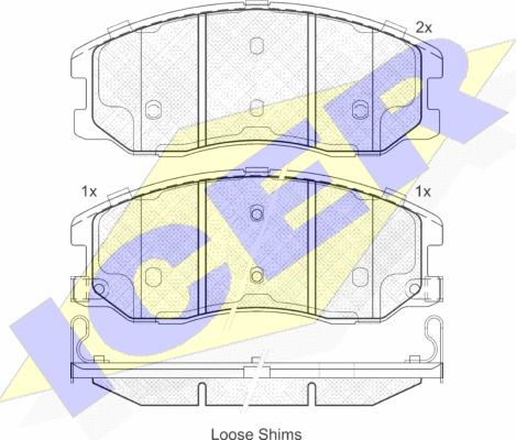 Icer 181798 - Тормозные колодки, дисковые, комплект autosila-amz.com